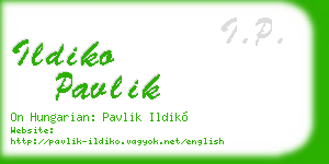 ildiko pavlik business card